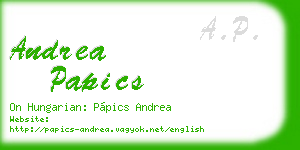 andrea papics business card