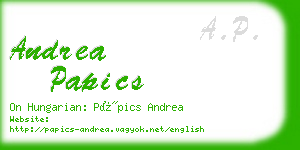 andrea papics business card